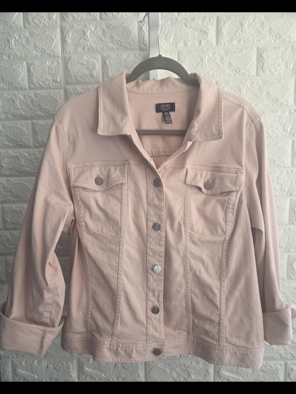 Jones New York Women's Pale Pink Denim Jacket